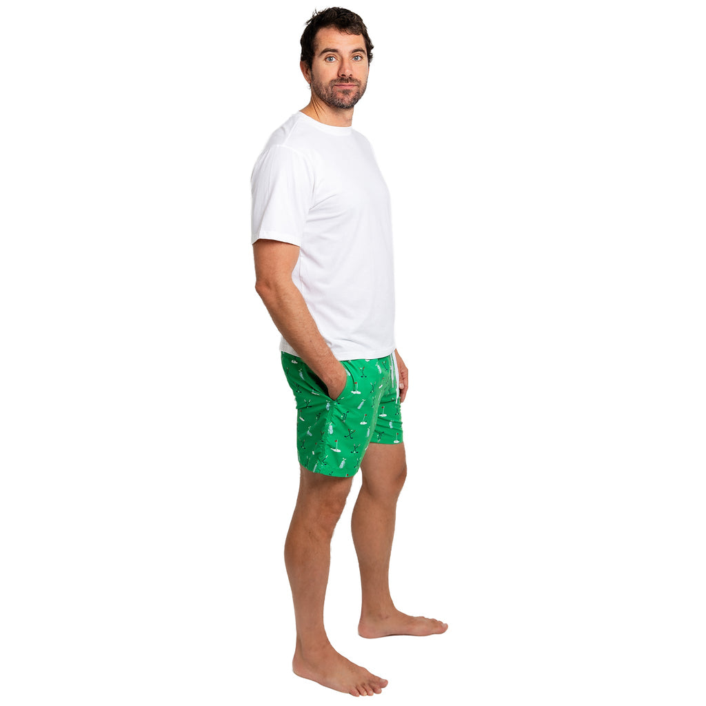 Men's Golf Green Swim Shorts - 5.75" inseam
